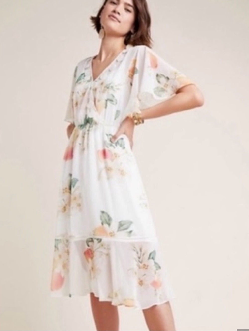 FARM RIO Anthropologie Eloisa Floral Sheer Maxi Dress NWOT Size: S - Picture 6 of 6